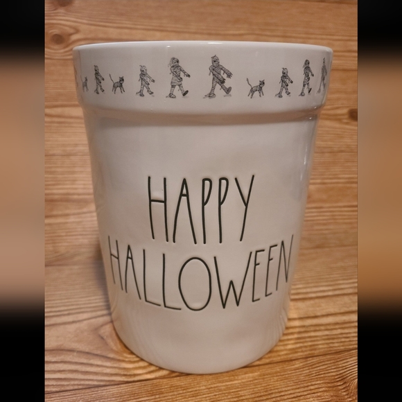 Rae Dunn Happy Halloween Utensil Holder Mummy Cat - Picture 2 of 4